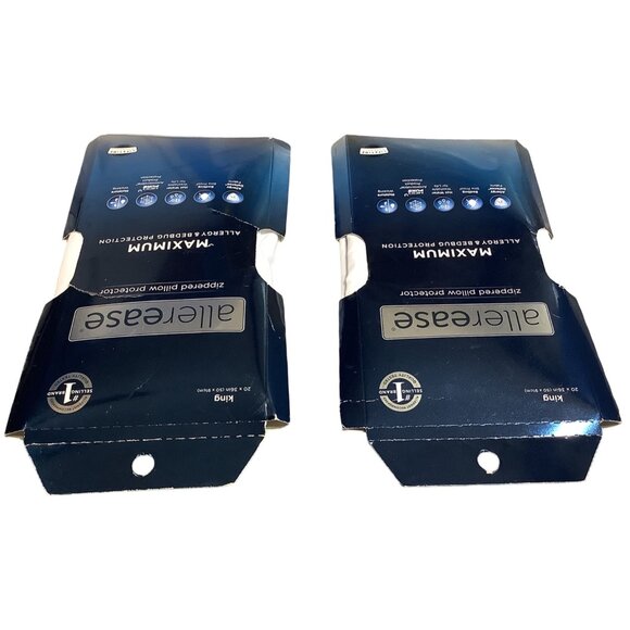 AllerEase King Size Maximum Allergy Bedbug Protection Zippered Pillow Protector - Picture 4 of 4